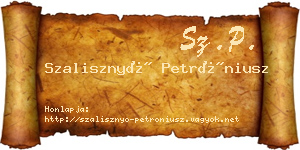 Szalisznyó Petróniusz névjegykártya